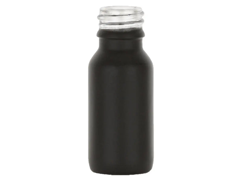 15 mL Black 20mm Euro Dropper Style Boston Round Glass Bottle Spray Coated