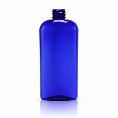 4 oz Cobalt Blue 20-410 Cosmo Oval Round Plastic Bottle