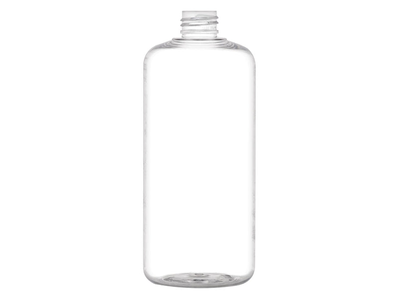 16 oz Clear 24-410 PET Boston Round Plastic Bottle