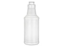16 oz White 28-400 HDPE Carafe Style Round Ringed Neck Plastic Bottle