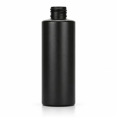 2 oz Black 20-410 Cylinder Round HDPE Plastic Bottle