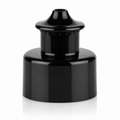 28-410 Black Smooth Push Pull Plastic Cap