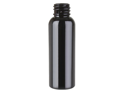 1 oz Black 20-410 PET Cosmo Round Plastic Bottle