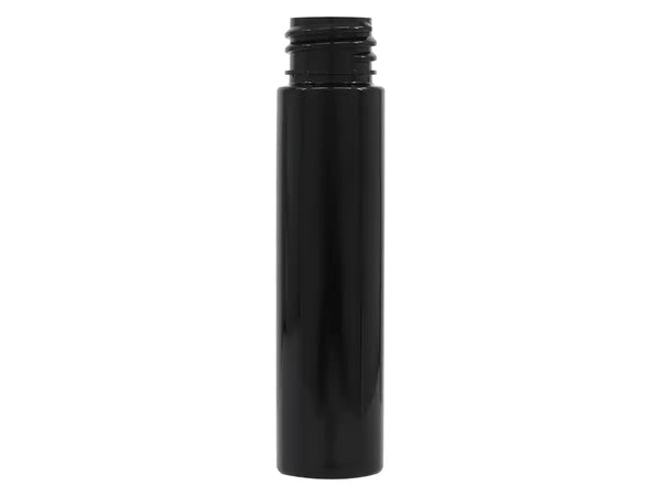 1 oz 20-410 Black PET Tall Cylinder Round Plastic Bottle