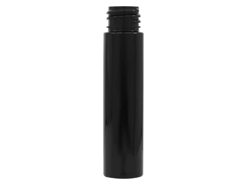 1 oz 20-410 Black PET Tall Cylinder Round Plastic Bottle