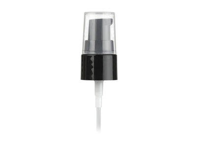 20-410 Black Smooth Cosmetic Treatment Pump (5.25" dip tube, 130mcl Output)