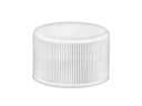 20-410 White Ribbed Matte Top Plastic Cap (Foam Liner)