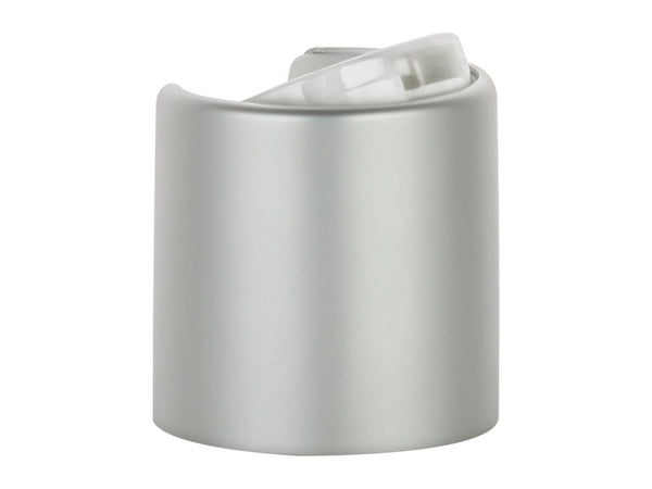 24-410 Silver/Natural Smooth Brushed Aluminum ABS Metallized Disc Top Cap