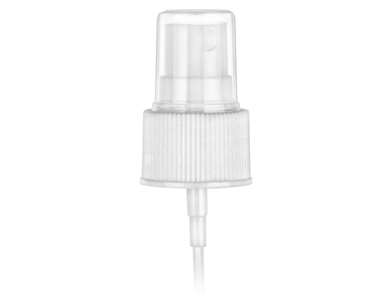 24-410 White Ribbed Fine Mist Sprayer (7.0625" Dip Tube)