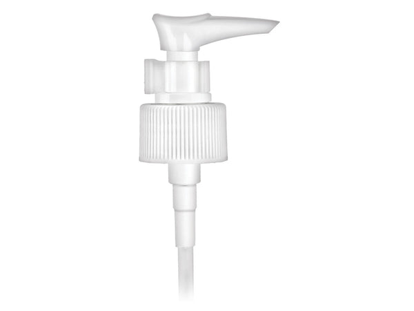 24-410 White Ribbed Lotion Pump with a 6" Dip Tube