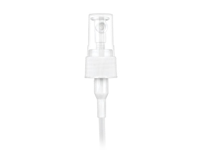 24-410 White Fine Ribbed Regular Mist Sprayers 7.625" Dip Tube .7ml