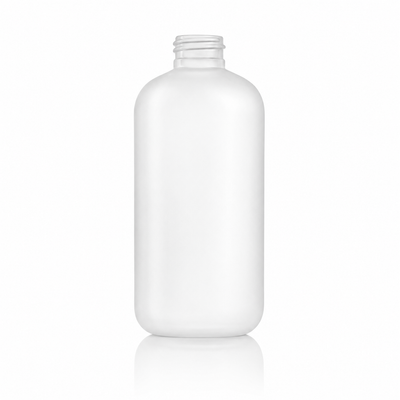 8 oz 24-410 White HDPE Boston Round Plastic Bottle