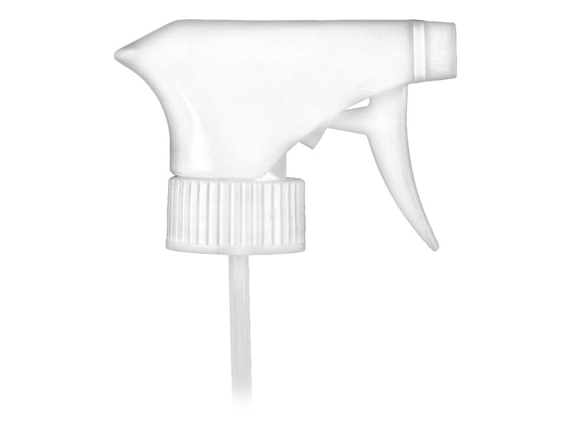 28-400 White Ribbed Trigger Sprayer (9.25" Dip Tube, .9cc Output)