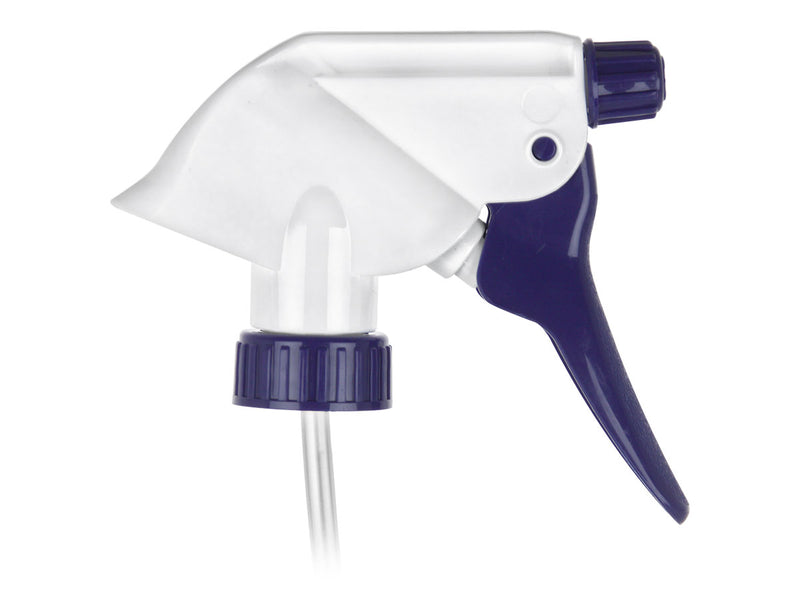 28-400 White & Blue Trigger Sprayer - Adjustable Nozzle - 9.4375" Dip Tube