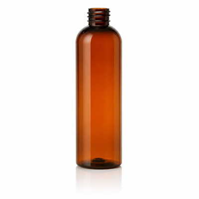 2 oz Dark Amber 20-410 PET Cosmo Round Plastic Bottle