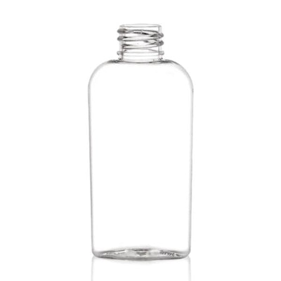 2 oz Clear 20-410 PET Cosmo Oval Plastic Bottle