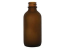 2 oz Frosted Amber 20-400 Boston Round Glass Bottle