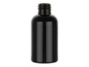 2 oz Black 20-410 Boston Round PET Plastic Bottle