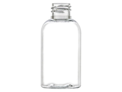 2 oz Boston Round Plastic Bottle 20-410 Clear PET