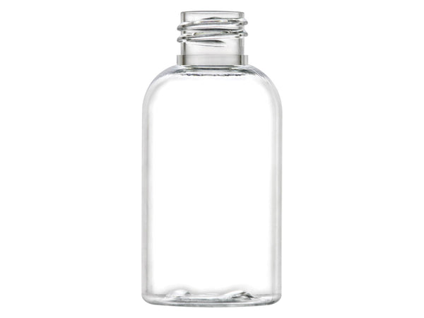 2 oz Boston Round Plastic Bottle 20-410 Clear PET