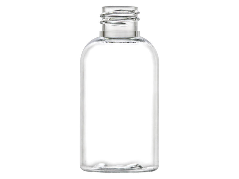 2 oz Boston Round Plastic Bottle 20-410 Clear PET
