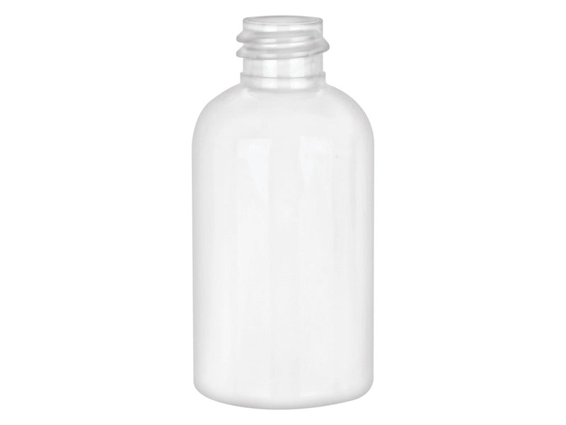 2 oz White 20-410 PET Boston Round Plastic Bottle