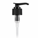 24-410 Black Fine Ribbed Lotion Pump lock down Head 7.5" Dip Tube (Output 2cc)