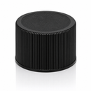 24-410 Black Ribbed Plastic Cap (Foam Liner)