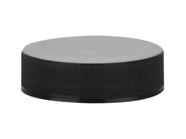 38-400 Black Ribbed Plastic Cap (Universal Heat Seal Liner)