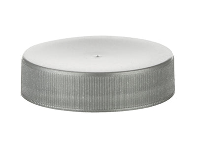 38-400 Silver Ribbed Plastic Cap (Foam Liner)