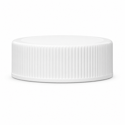 33-400 White Ribbed Cap (Pressure Sensitive and Foam Lined)