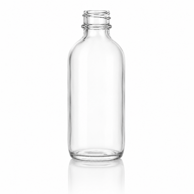 2 oz Clear 20-400 Boston Round Glass Bottle