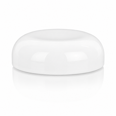 58-400 White Smooth Dome Plastic Cap (Foam Liner)