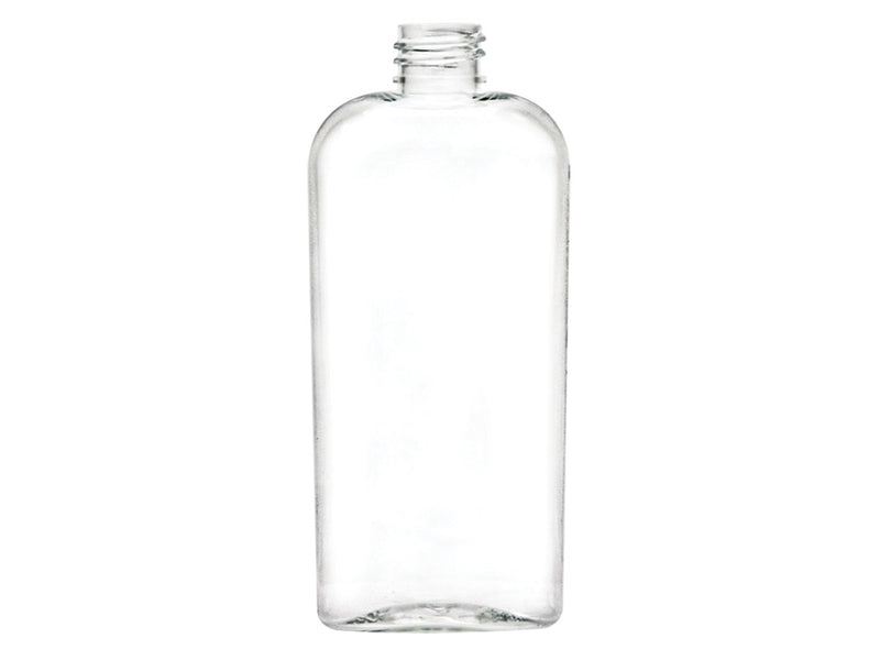 20 oz. Clear PET Plastic Ribbed Oval Bottle, 28mm 28-410