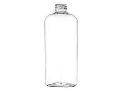 4 oz Clear 20-410 PET Cosmo Round Reverse Taper Oval Plastic Bottle