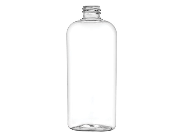 4 oz Clear 20-410 PET Cosmo Round Reverse Taper Oval Plastic Bottle