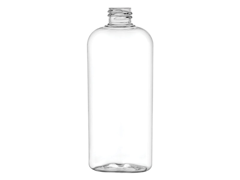 4 oz Clear 20-410 PET Cosmo Round Reverse Taper Oval Plastic Bottle