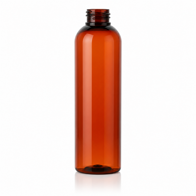 4 oz Dark Amber 20-410 Cosmo Round PET Plastic Bottle