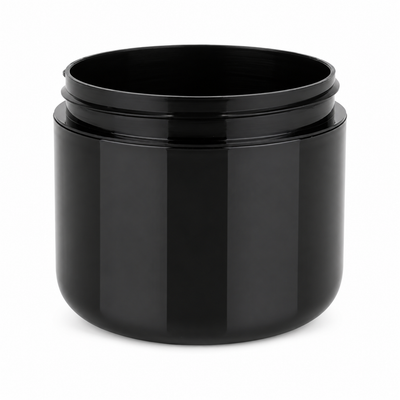 2 oz Black 58-400 Double Wall PP Plastic Jar