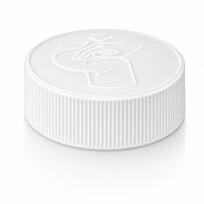 38-400 White Child-Resistant Cap with Pictorial Instructions (Pulp/Heat Induction Liner for PE)