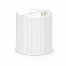 20-410 White Ribbed Disc Top Cap with Pressure Sensitive Liner