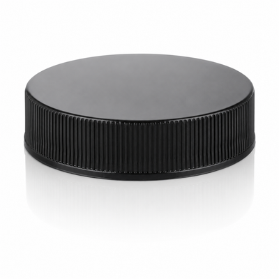 38-400 Black Ribbed Cap (Heat Induction Seal for PET)