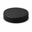 58-400 Black Ribbed Plastic Cap (Printed Universal Heat Seal Liner)