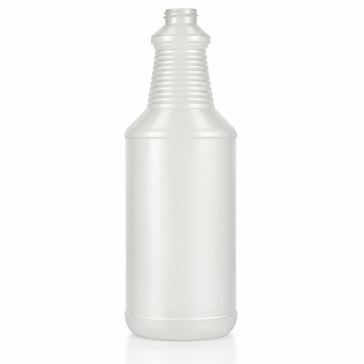32 oz Natural-Colored HDPE Carafe Style Round Ringed Neck Label Panel 28-400