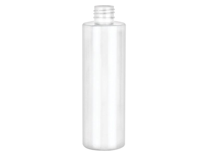 6 oz White 24-410 Cylinder Round PET Plastic Bottle