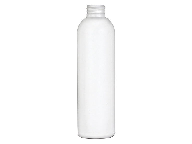 6 oz White 24-410 HDPE Cosmo Round Plastic Bottle