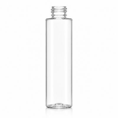 4 oz Clear 24-410 Cylinder Round Plastic PET Bottle
