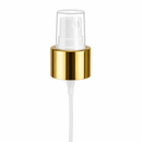 24-410 Smooth Gold/White Metal Shell Fine Mist Sprayer 6.875" Dip Tube (Output 0.12cc-.14cc)