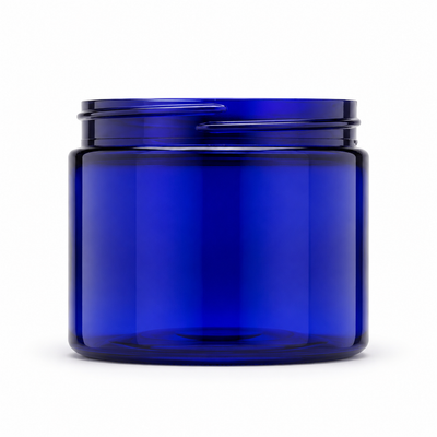 12 oz Blue Plastic Straight-Sided Jar 89-400 PET