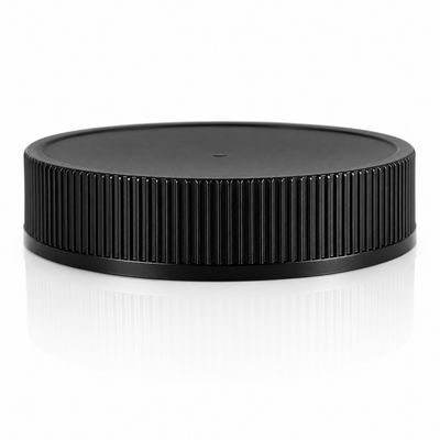 70-400 Black Ribbed Plastic Cap (Foam Liner)